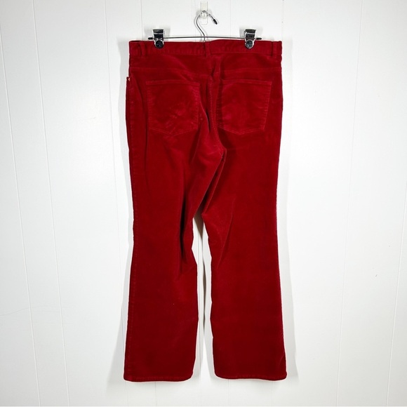 Chaps Deep Red Corduroy Straight Leg Plus Size Pants 14 - Picture 2 of 5